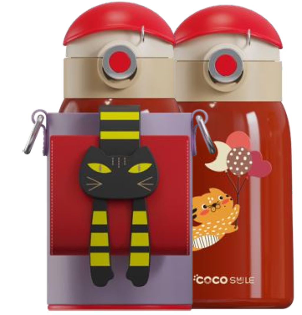 Lying Cat Thermos Cup  With Sleeve